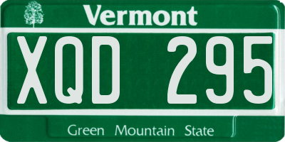 VT license plate XQD295