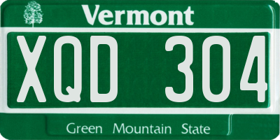 VT license plate XQD304