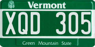 VT license plate XQD305