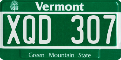 VT license plate XQD307