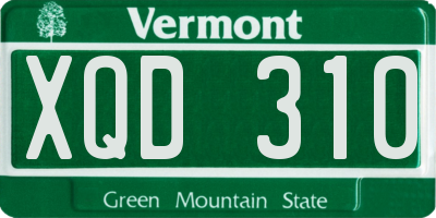 VT license plate XQD310