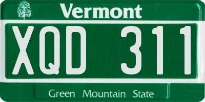 VT license plate XQD311
