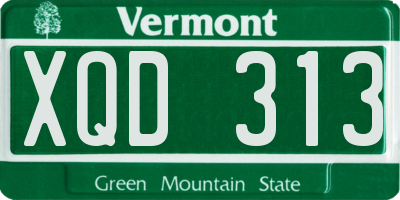 VT license plate XQD313