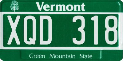 VT license plate XQD318