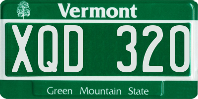 VT license plate XQD320
