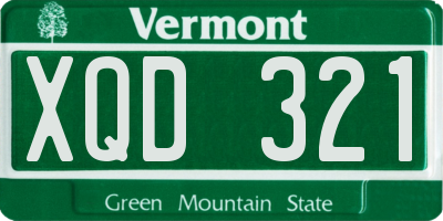 VT license plate XQD321