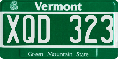 VT license plate XQD323