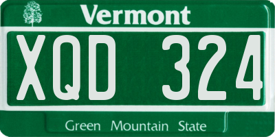 VT license plate XQD324