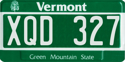 VT license plate XQD327