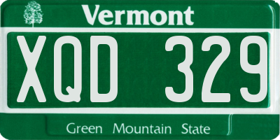 VT license plate XQD329
