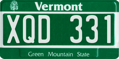 VT license plate XQD331