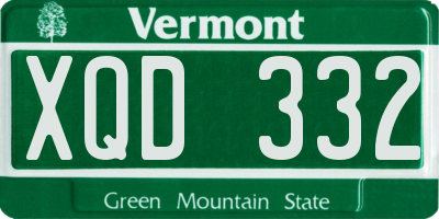 VT license plate XQD332