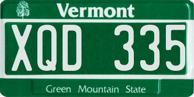 VT license plate XQD335