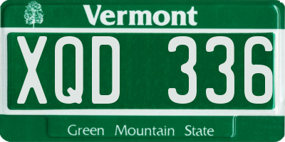 VT license plate XQD336