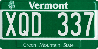 VT license plate XQD337