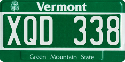 VT license plate XQD338