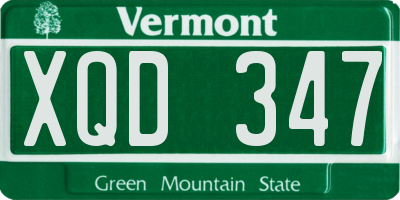 VT license plate XQD347