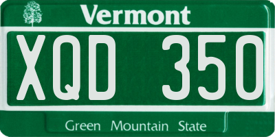 VT license plate XQD350