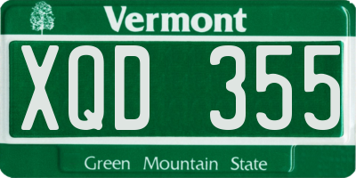 VT license plate XQD355