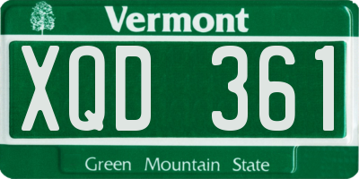 VT license plate XQD361