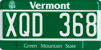 VT license plate XQD368