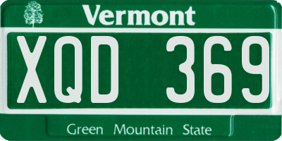VT license plate XQD369