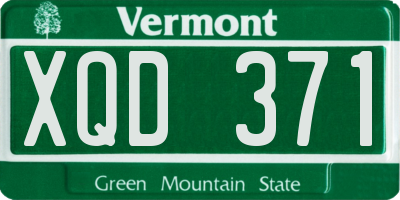VT license plate XQD371