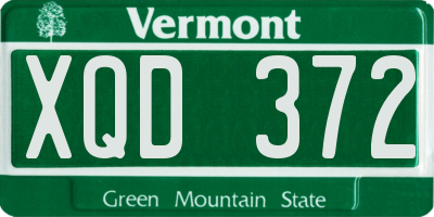 VT license plate XQD372