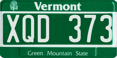 VT license plate XQD373