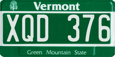 VT license plate XQD376