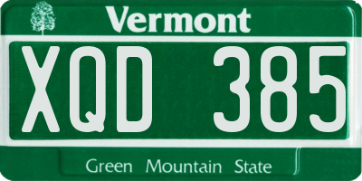 VT license plate XQD385