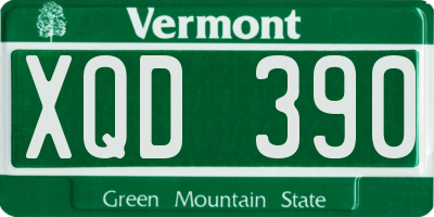 VT license plate XQD390