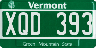 VT license plate XQD393