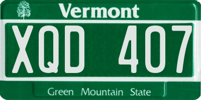 VT license plate XQD407