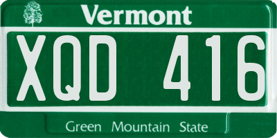 VT license plate XQD416