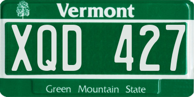 VT license plate XQD427