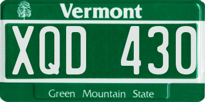 VT license plate XQD430