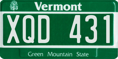VT license plate XQD431