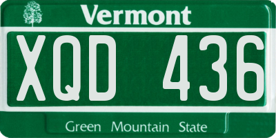 VT license plate XQD436