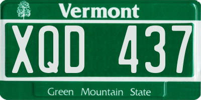 VT license plate XQD437