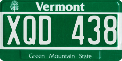 VT license plate XQD438