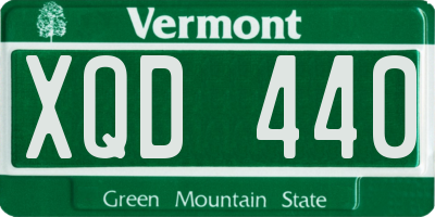 VT license plate XQD440