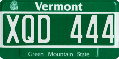 VT license plate XQD444