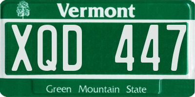 VT license plate XQD447
