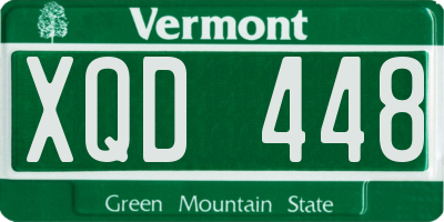 VT license plate XQD448