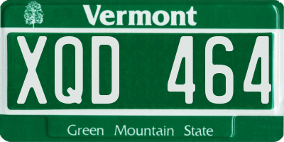 VT license plate XQD464