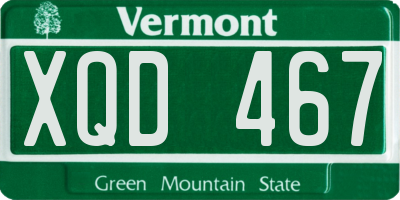 VT license plate XQD467