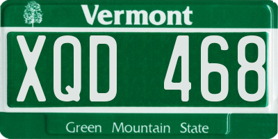 VT license plate XQD468