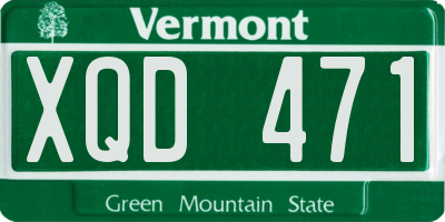 VT license plate XQD471