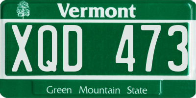 VT license plate XQD473